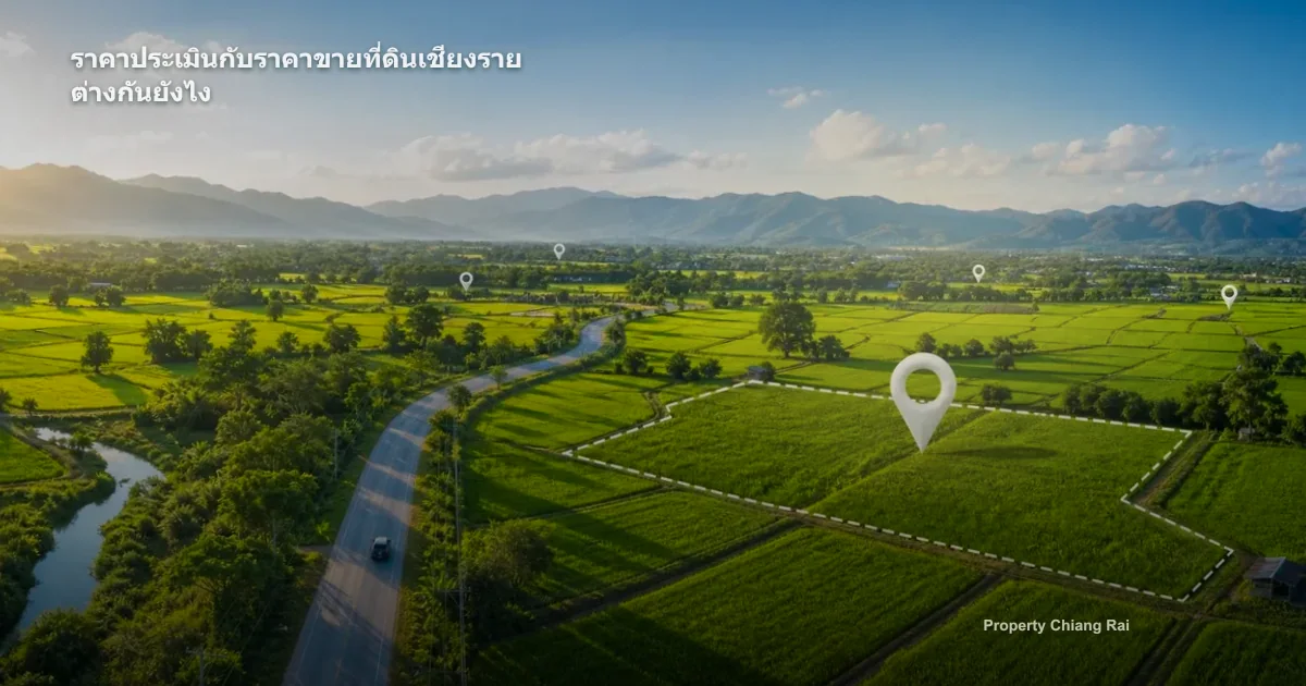 ราคาประเมินกับราคาขายที่ดินเชียงราย ต่างกันยังไง